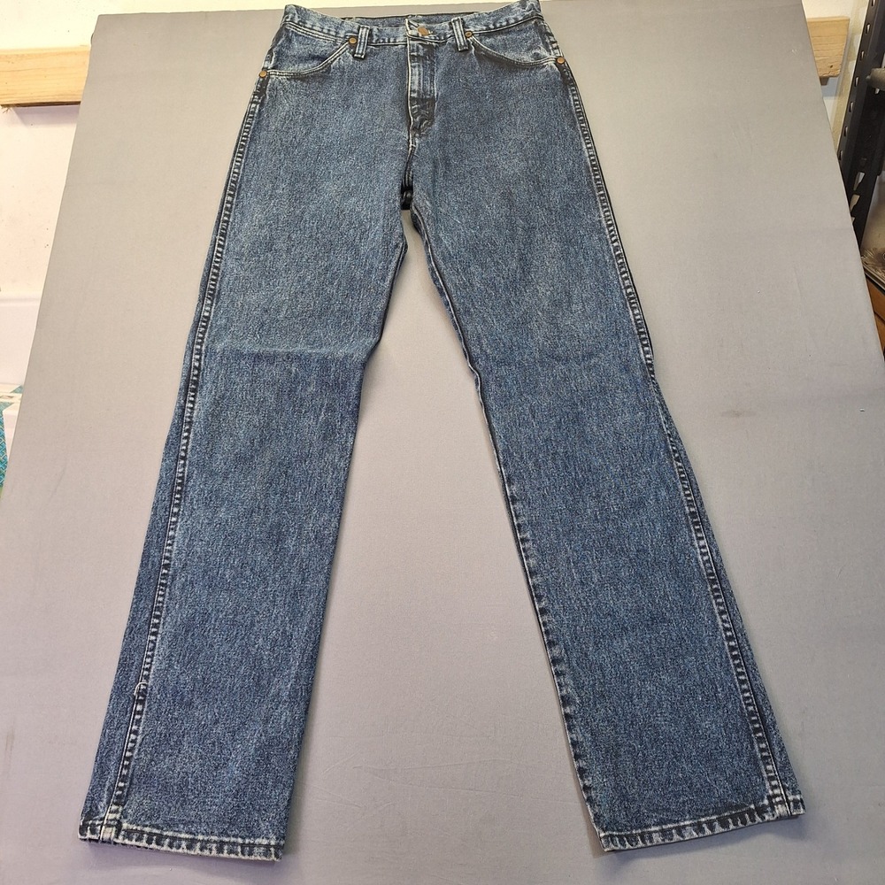 Wrangler 13MWZNF Cowboy Cut Jeans Mens 33x34 Stone Wash Made in USA Vintage